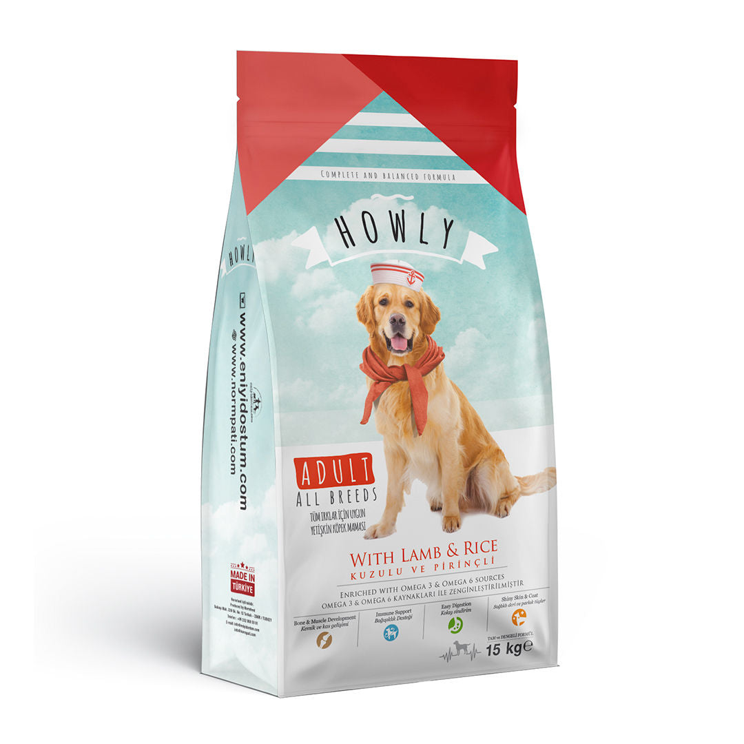 Howly Adult Lamb And Rice Dog Food Suitable For All Breeds, 15kg