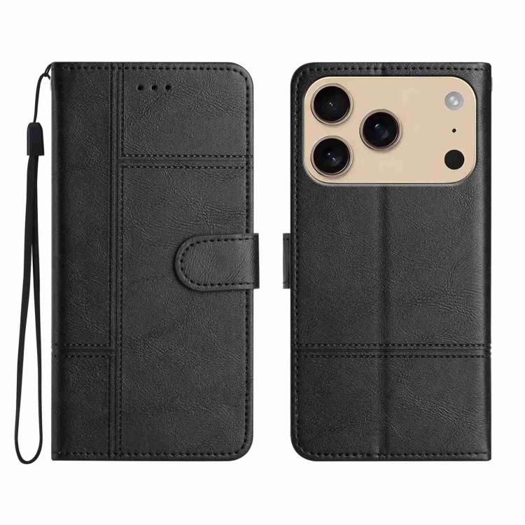 For iPhone 18 Pro Max / iPhone 17 Pro Max Cowhide Texture Stitching Leather Phone Case