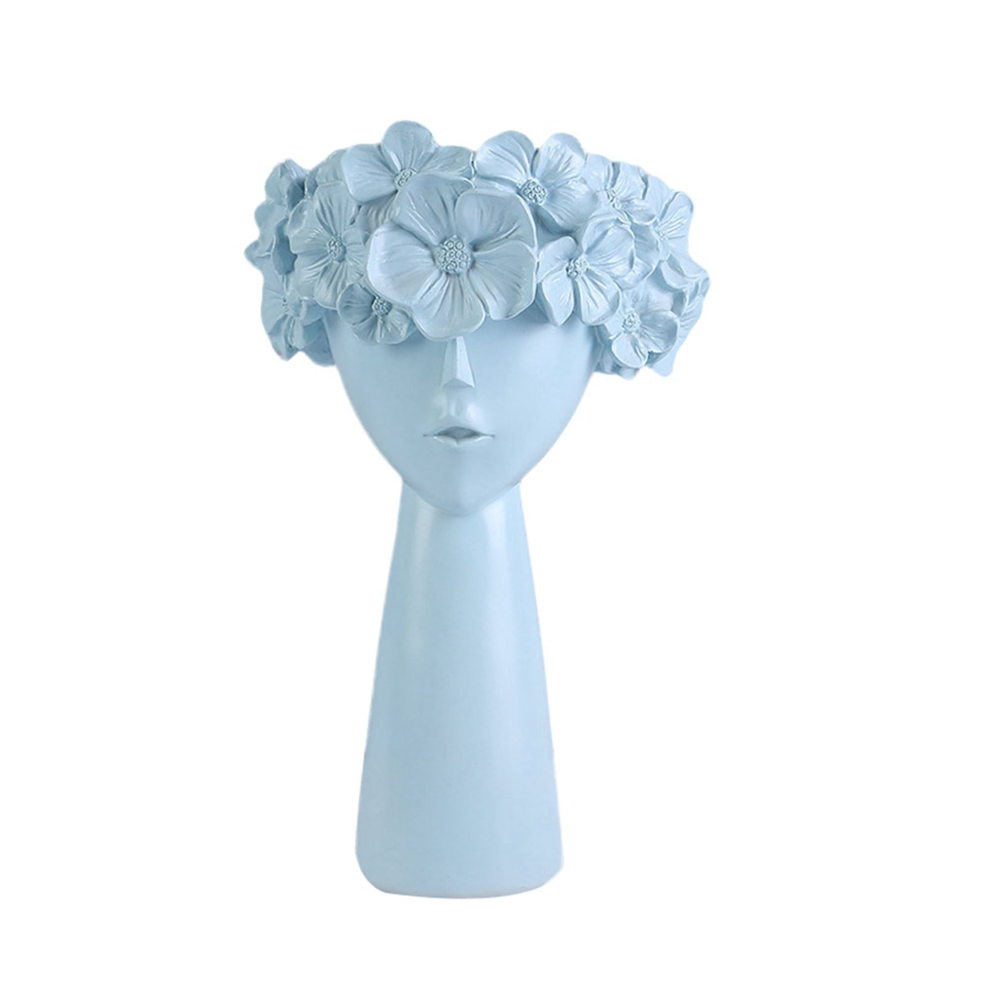 Creative Vase Girl Head Statue Planter Home Decor Resin Flower Pot Ornament