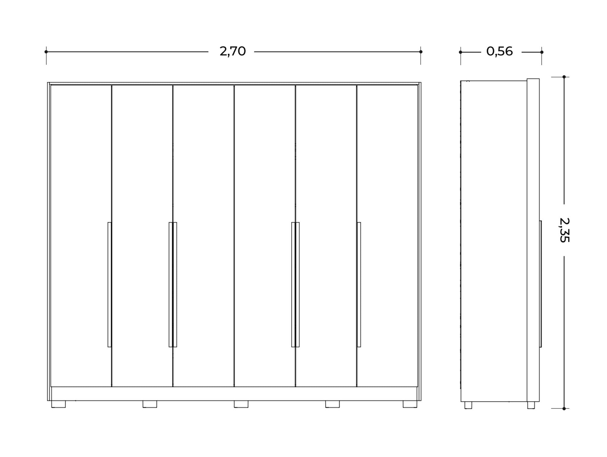 Fascinio 6-Door Wardrobe with Mirror
