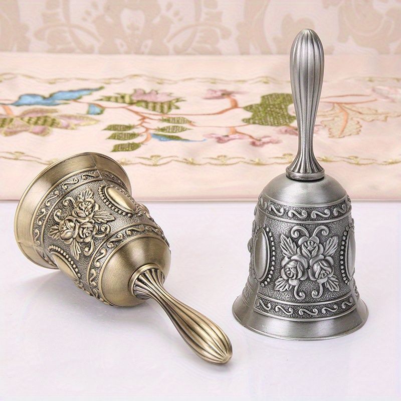 Retro Call Bell Antique Hand Bell Bronze Dinner Bell Resturant Service Bell Brass Jingle Wedding Classroom Church Bell