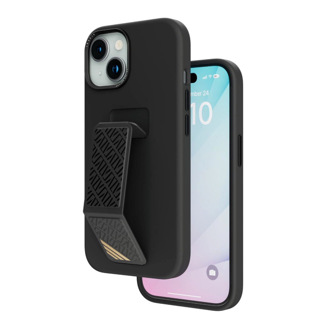Levelo Morphix Silicone Case With Leather Grip For iPhone, 15 Series