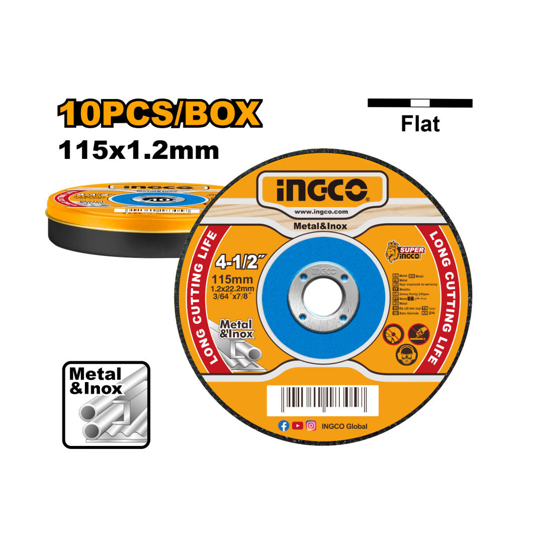 INGCO 10 Piece Cutting Disc, 115X1.2X22.2 mm