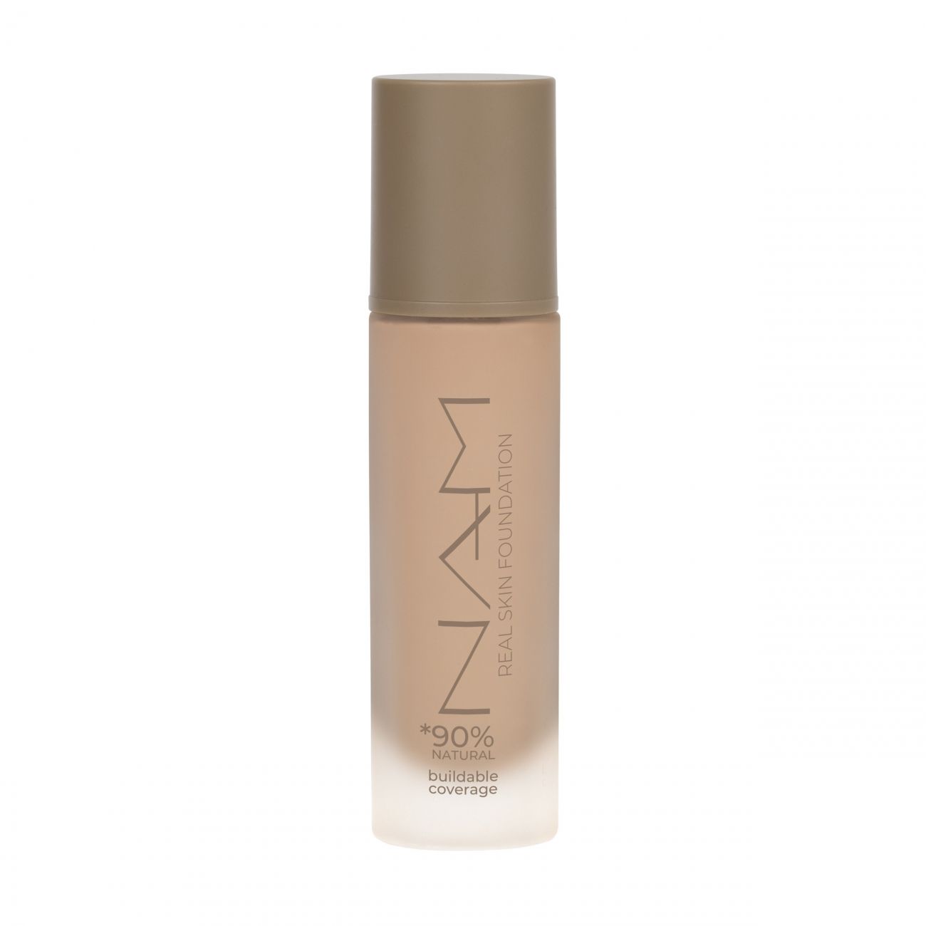 NAM Real Skin Foundation, Lightweight, Buildable Vegan Foundation with Hyaluronic Acid & Rice Extract, 30ml