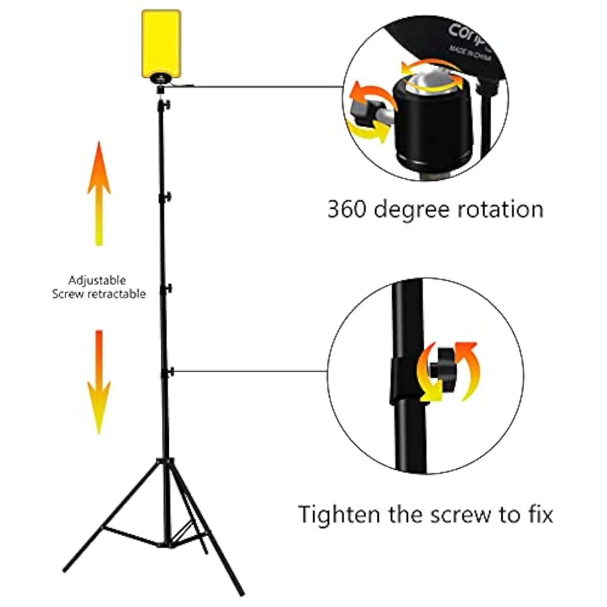 CONPEX LED Work Light with Telescopic Tripod Stand, 10000LM 12V Camping & Outdoor Flood Light with Remote Control