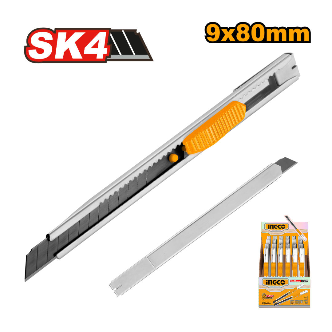 INGCO Silver Snap-Off Blade Cutter, 9mm