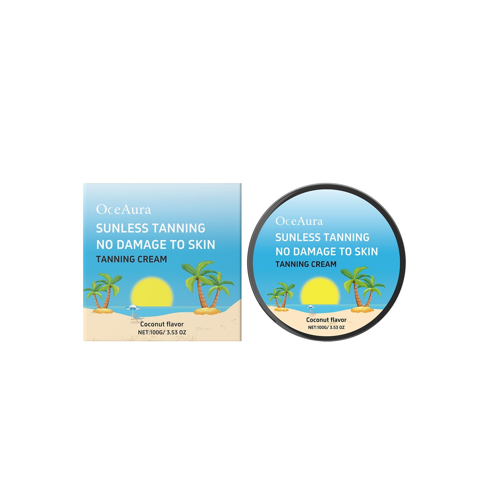 Coconut Tanning Body Cream, Natural Skin Care, Long-Lasting Moisturizer ,100g