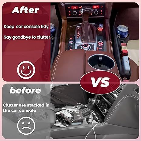 2 Packs Car Seat Gap Filler Organizer Seat Gap Storage Box with Cup Holders