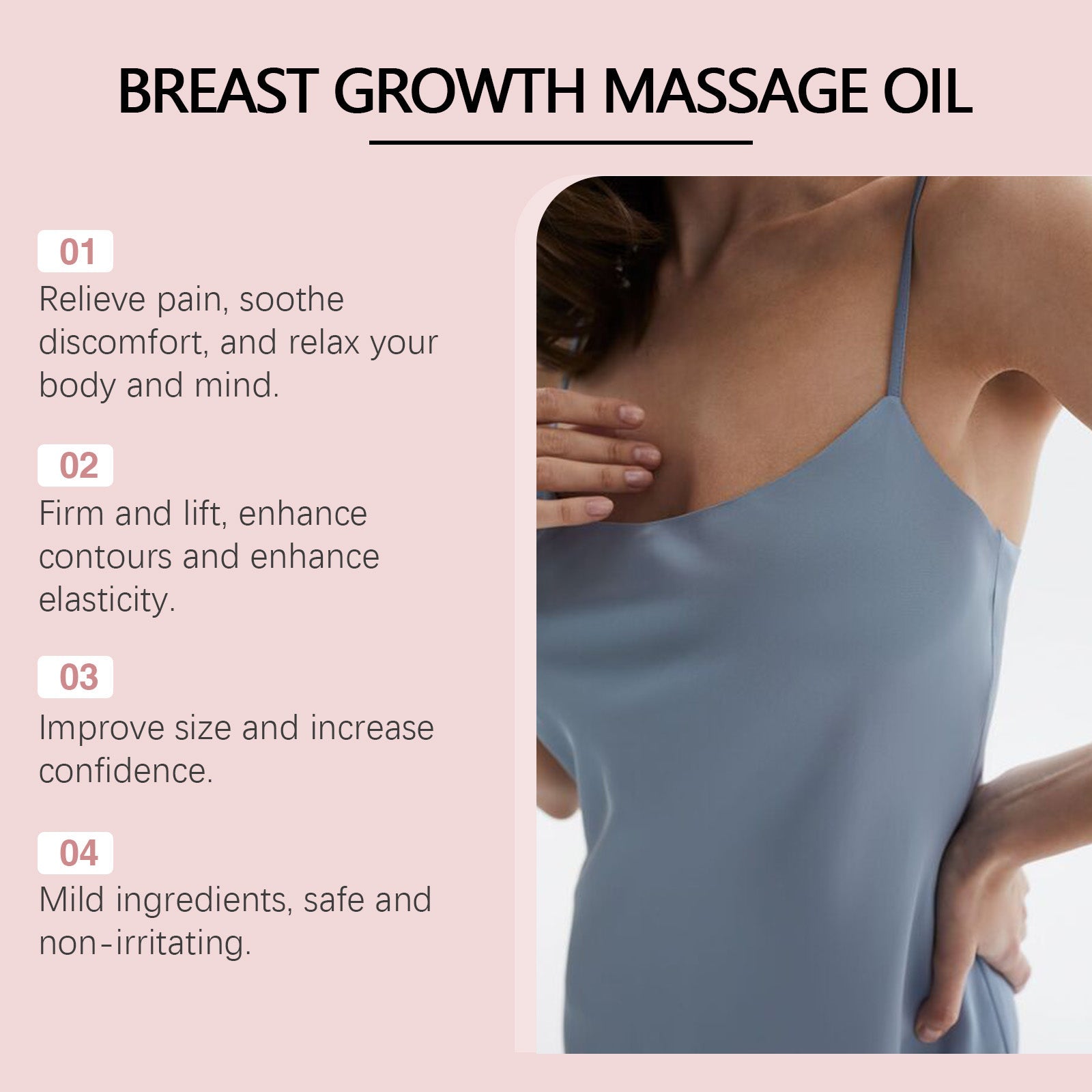 Chest Moisturizing Treatment, Firming & Volumizing Essential Oil for Breast Care, Relaxing Massage Oil ,30ml