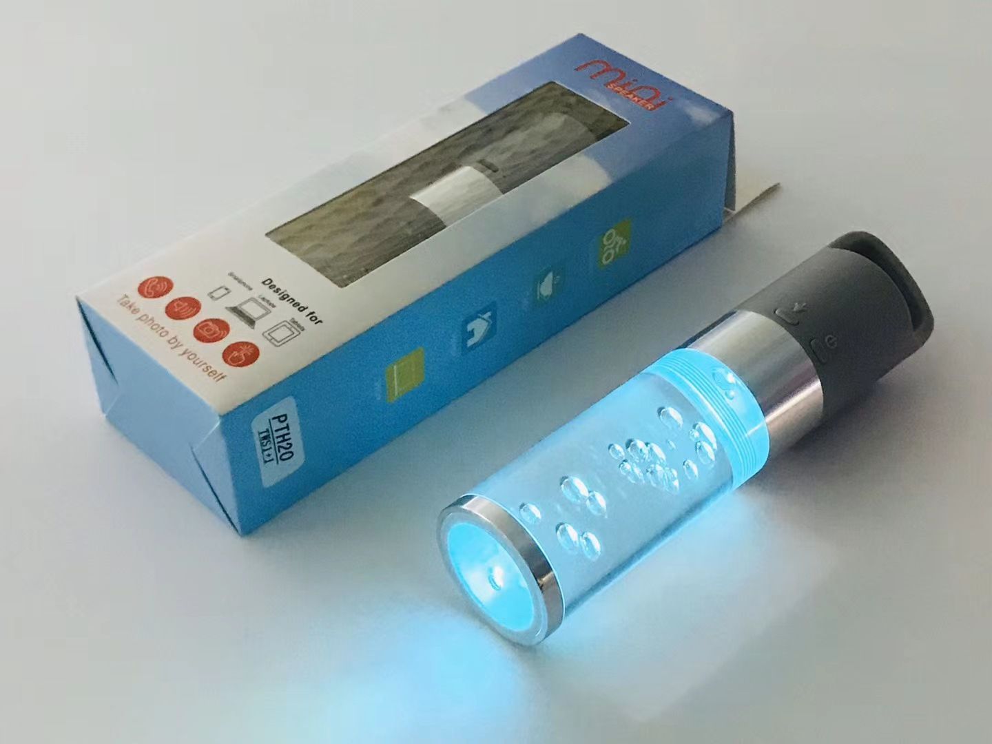 PTH20 Crystal Bluetooth Speaker Wireless Portable Colorful Night Light Speaker