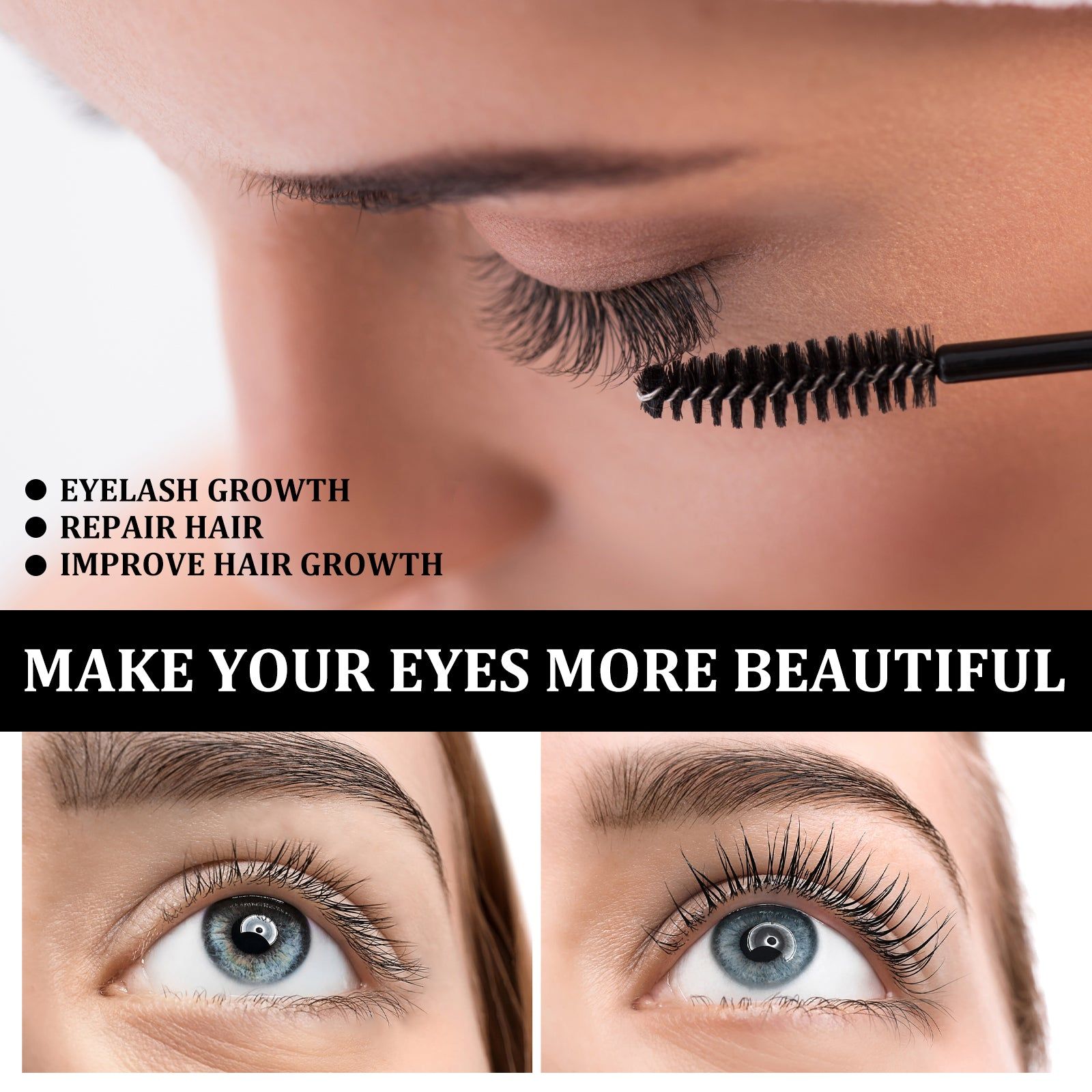 Castor Oil Mascara for Long Eyelashes, Natural Lash Growth & Curl, Moisturizing Treatment ,10ml/box