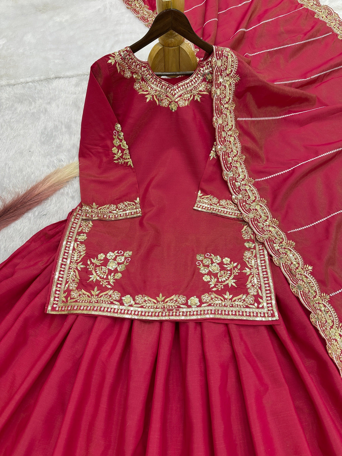 Fab Zone Beautiful Top - Lehenga With Embroidery And Sequins Work