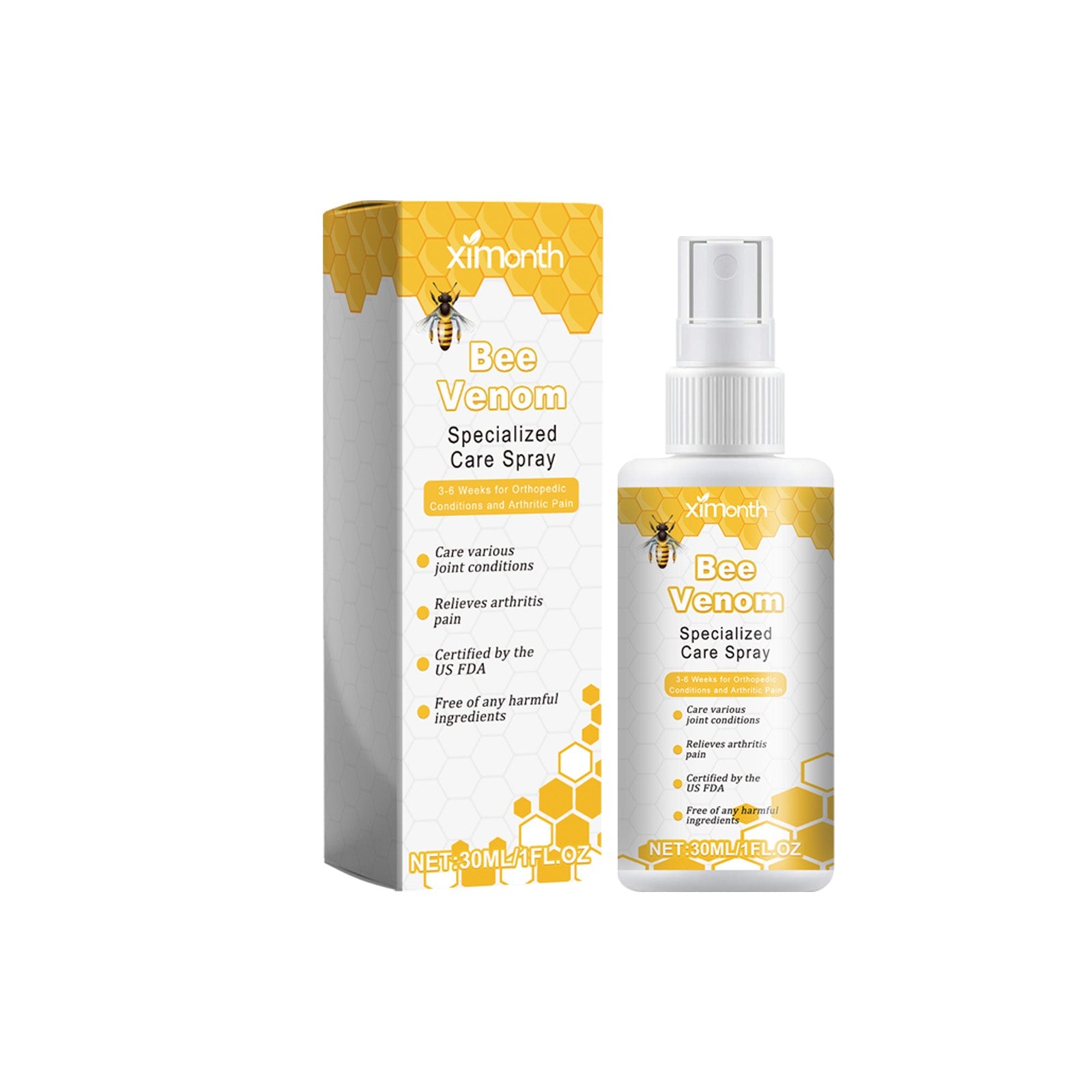 Bee Venom Body Care Spray, Relieve Joint Pain, Muscle Relief, Natural Healing ,30ml