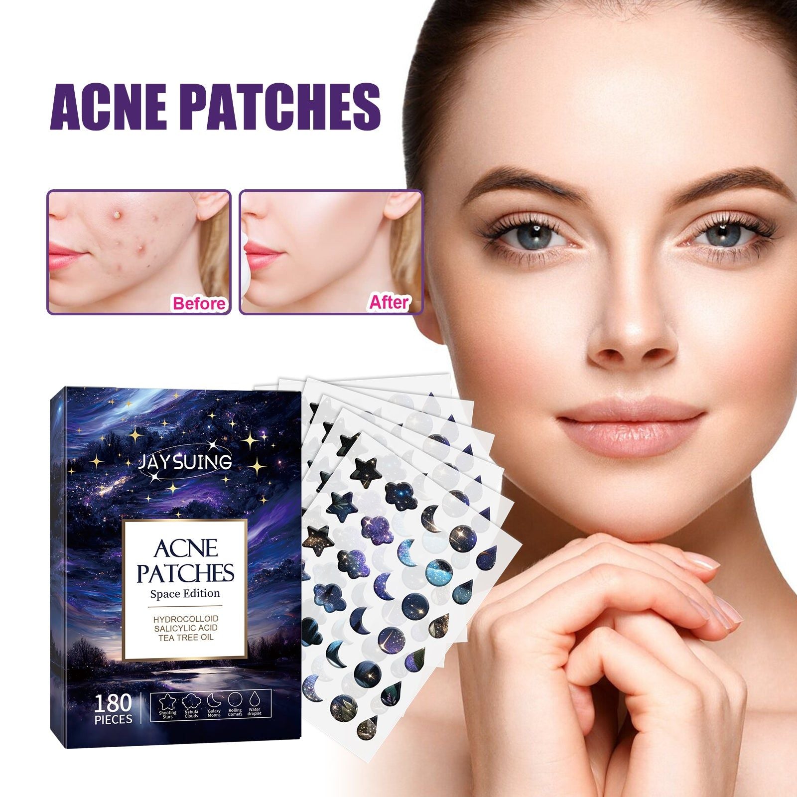 Clear Acne Patches with Salicylic Acid, Waterproof, Fast Healing, Acne Treatment ,180pcs