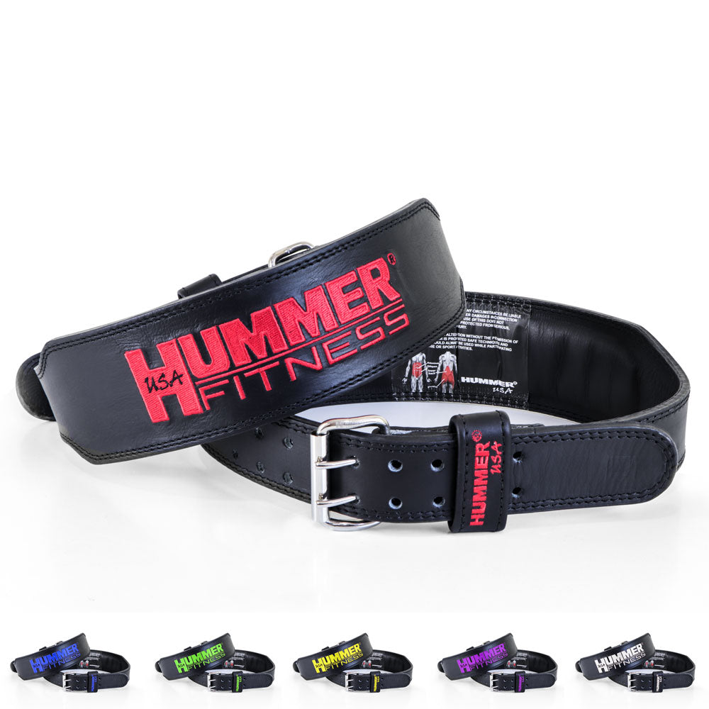 HMR USA Fitness 1993-01 Leather Belt Blk/Red(XS)