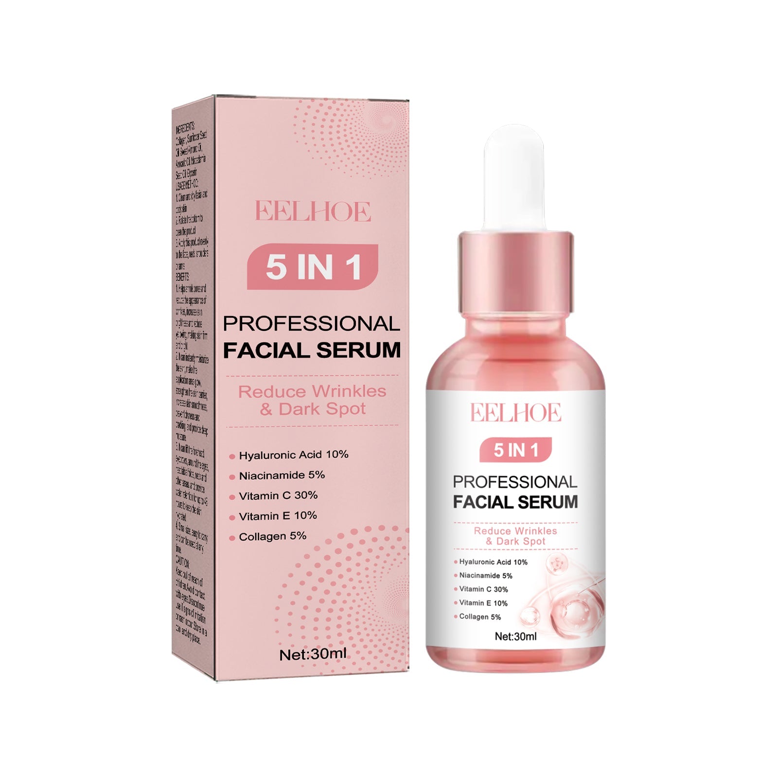 5 in 1 Face Serum, Moisturizing and Firming Skin Care, Anti-Aging, Brightening, Wrinkle Repair ,30ml