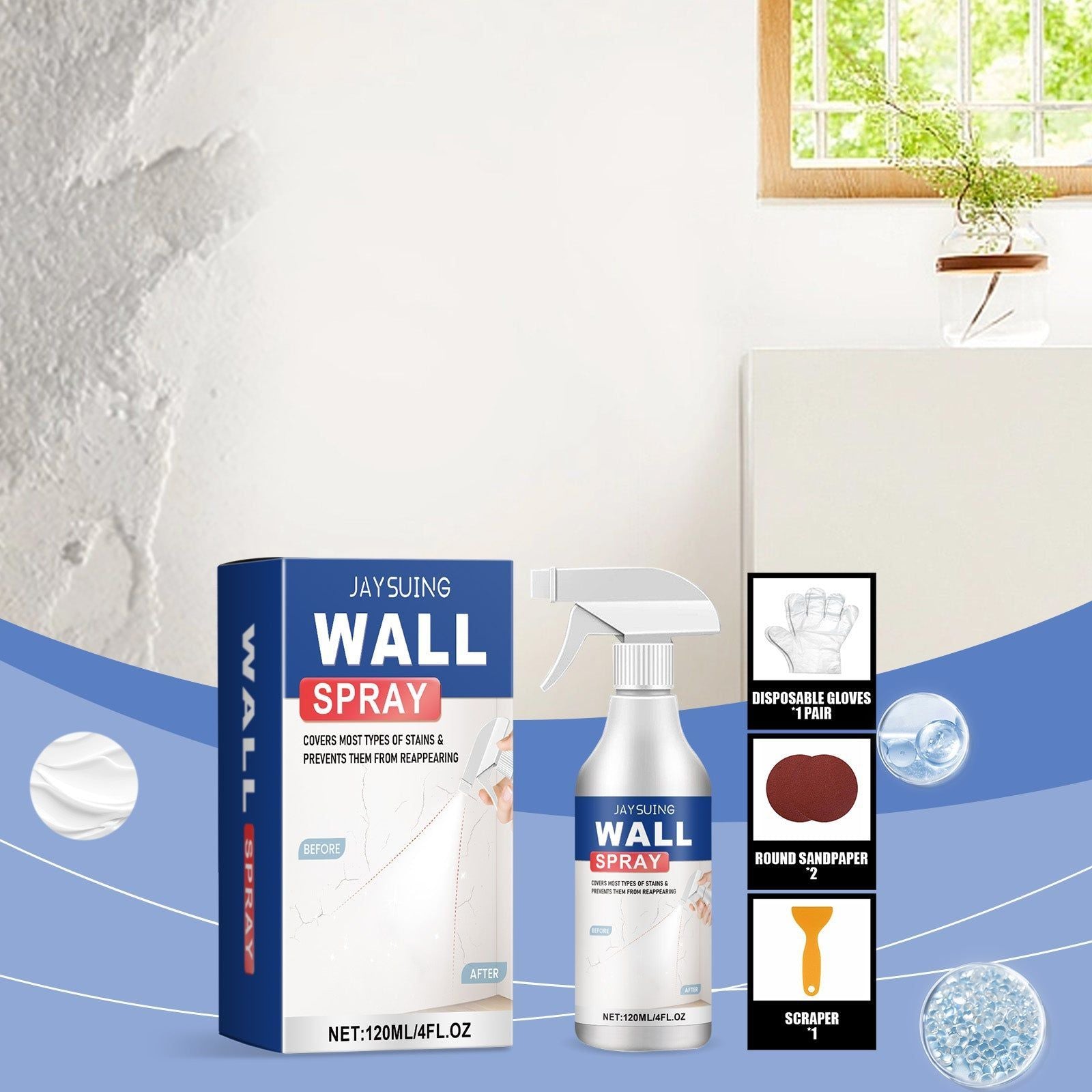 Transform Your Walls with Fast Waterproof Renovation Spray, Easy Household Fix ,1set