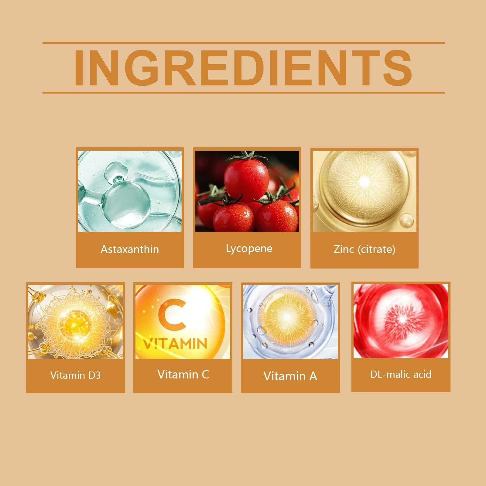 BushAid Tanning Gummy Candies, Body Care, Skin Glow, Soft Texture, Easy to Use ,60pcs
