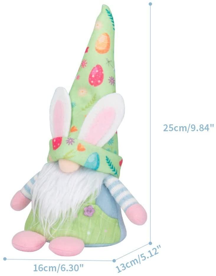 Easter Bunny Gnome Lighting Plush Doll Faceless Dwarf Ornament Holiday Decoration