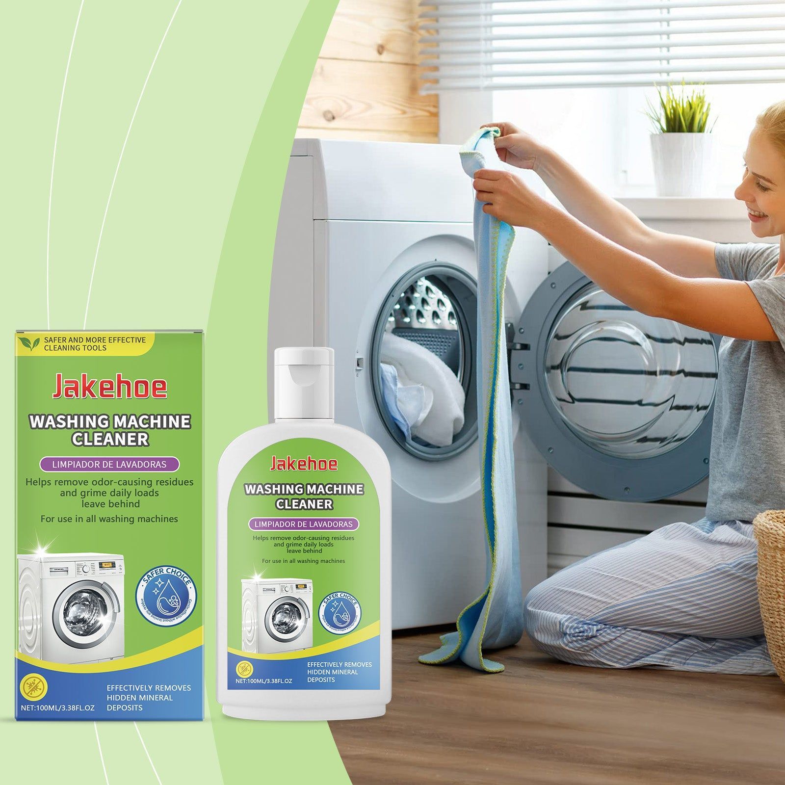 Deep Cleaning Washing Machine Cleaner, Stain Removal, Eco-Friendly, Fast & Effective ,100ml