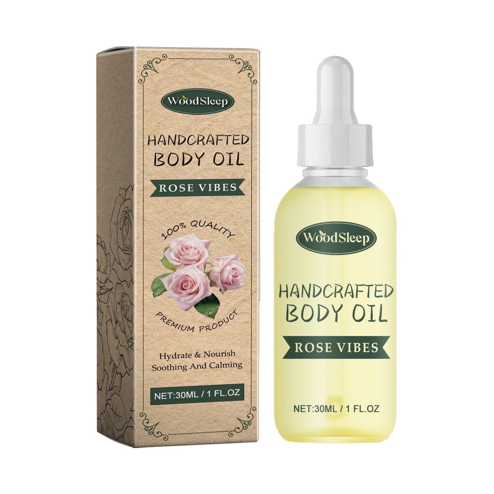 Rose Vibes Body Oil for Glowing Skin, Deep Moisturizing, Anti-Aging, Natural Body Care ,30ml