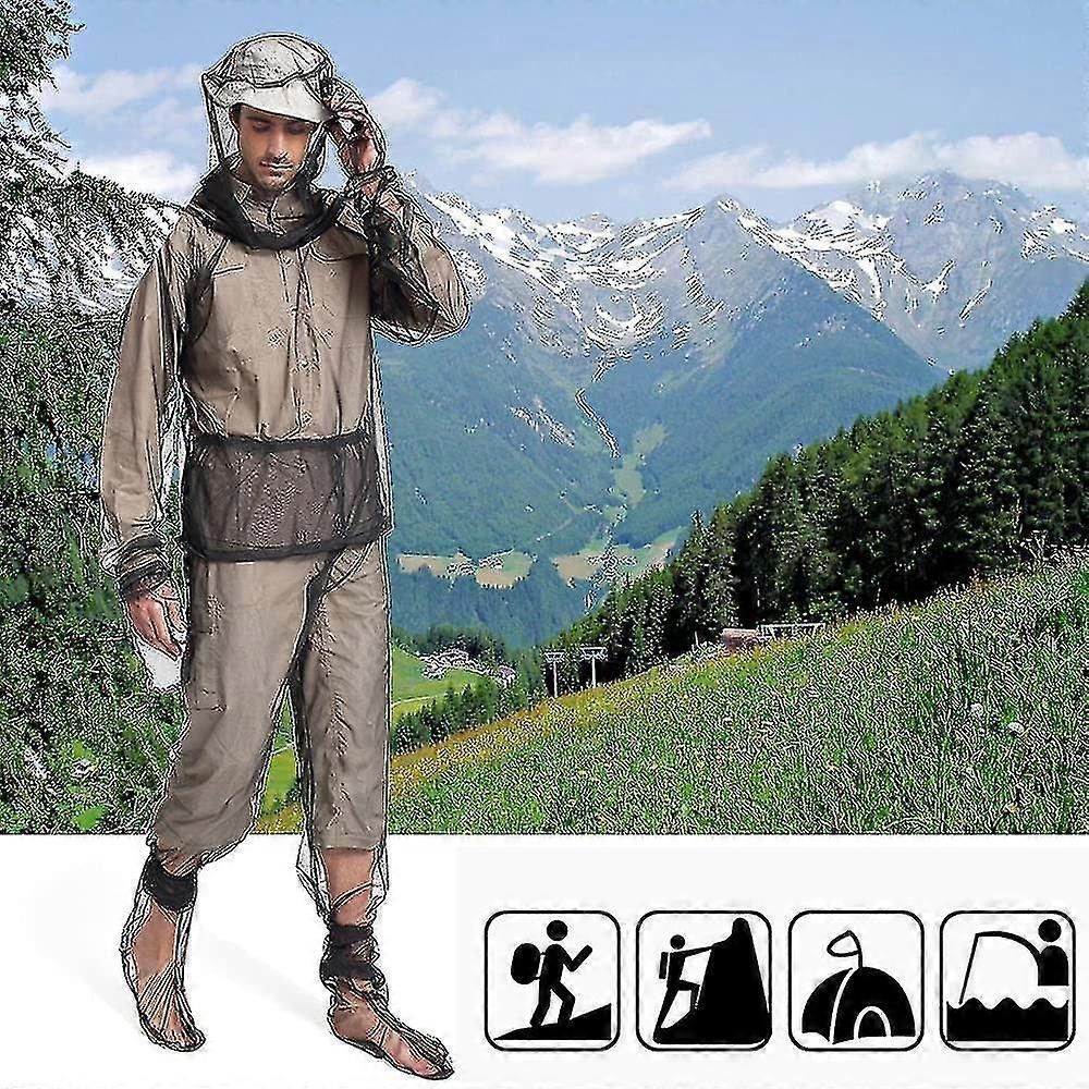 4 Pieces Mosquito Suit, Light-weight Bug Repellent Jacket Hood Pants Net Clothing Set For Men Women,outdoor Protection From Insects,flies,gnats, I zxin