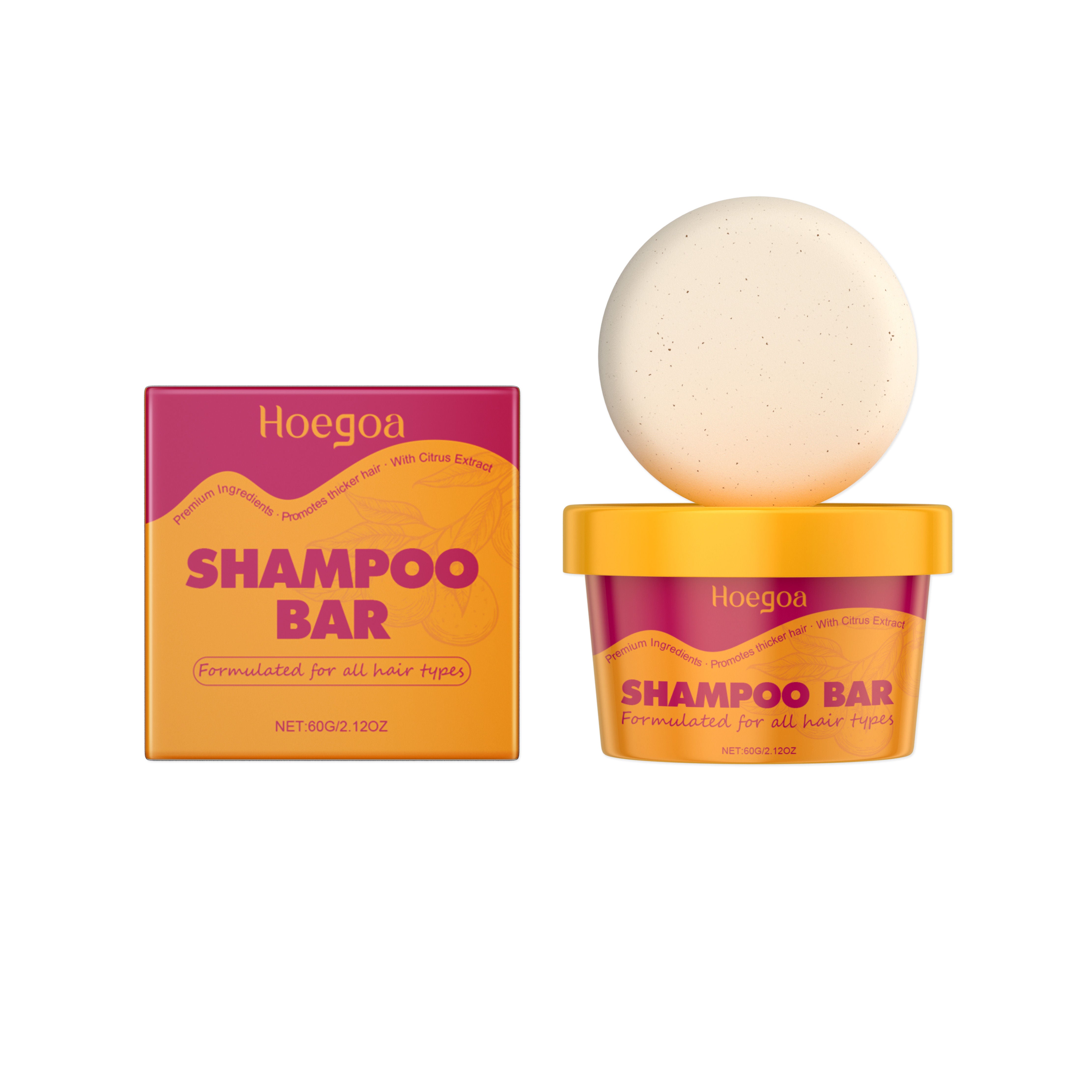 Citrus Gentle Shampoo for Body Cleansing, Nourishes Hair, Protects Dry, Knotted Strands ,60g