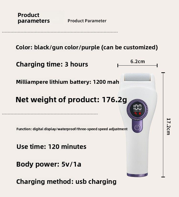 USB Electric Foot Callus Remover for Dead Skin & Rough Heels