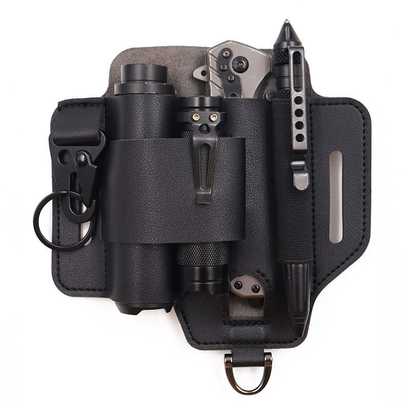 Tactically Tool Holsters PU Leather Belt Sheath Tool Organizer Pouch With Key Holder Pen Clip