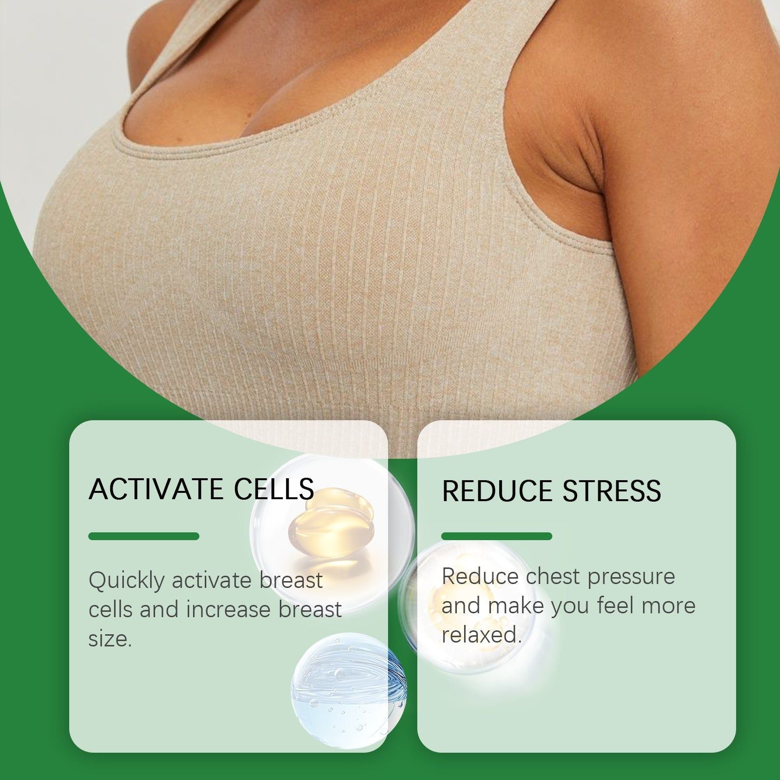Breast Massage Serum, Body Care, Firming, Nourishing, Volumizing, Natural Herbal Essence ,1.5ml*10pcs