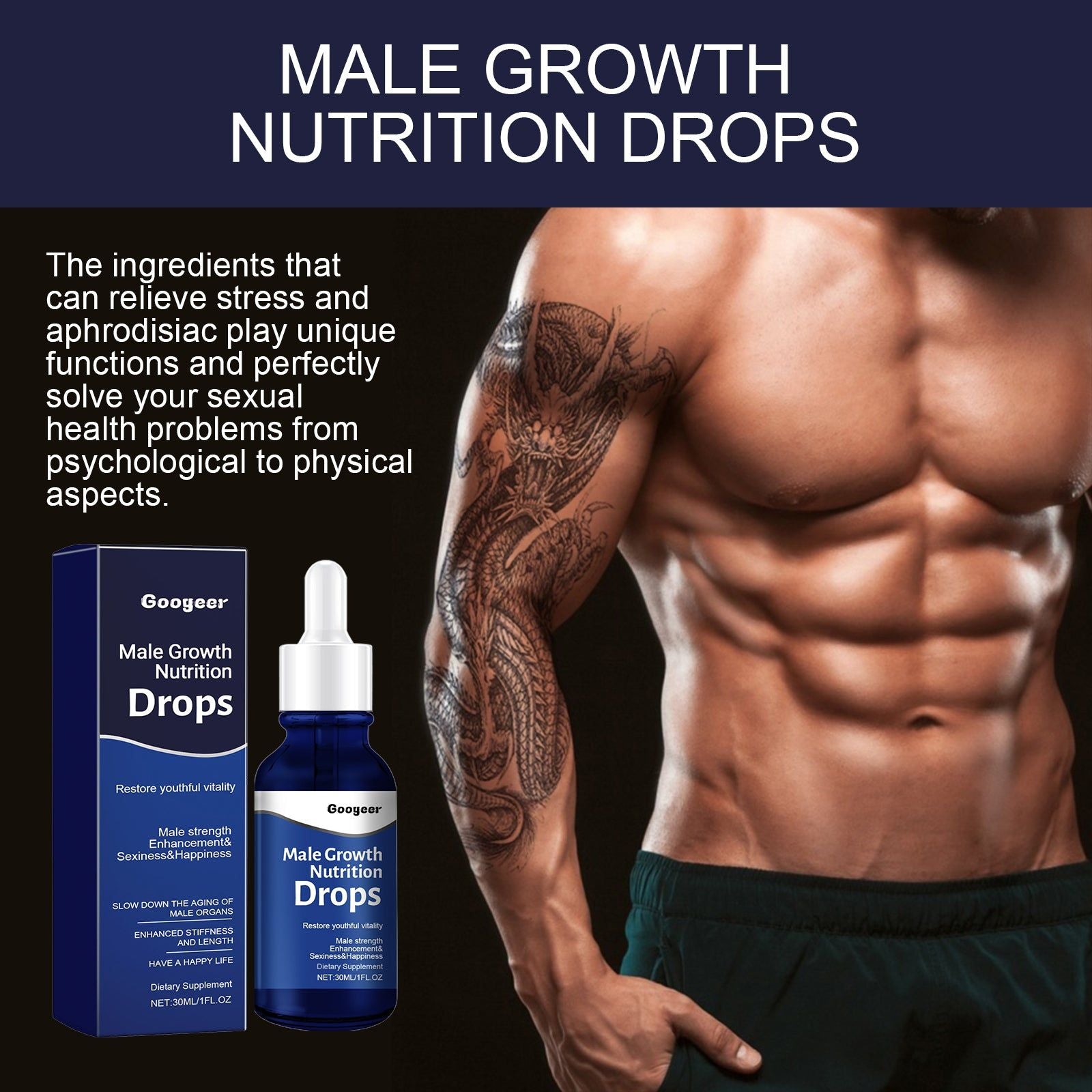 Boost Male Vitality with Natural Body Care Drops, Enhance Performance & Confidence ,30ml