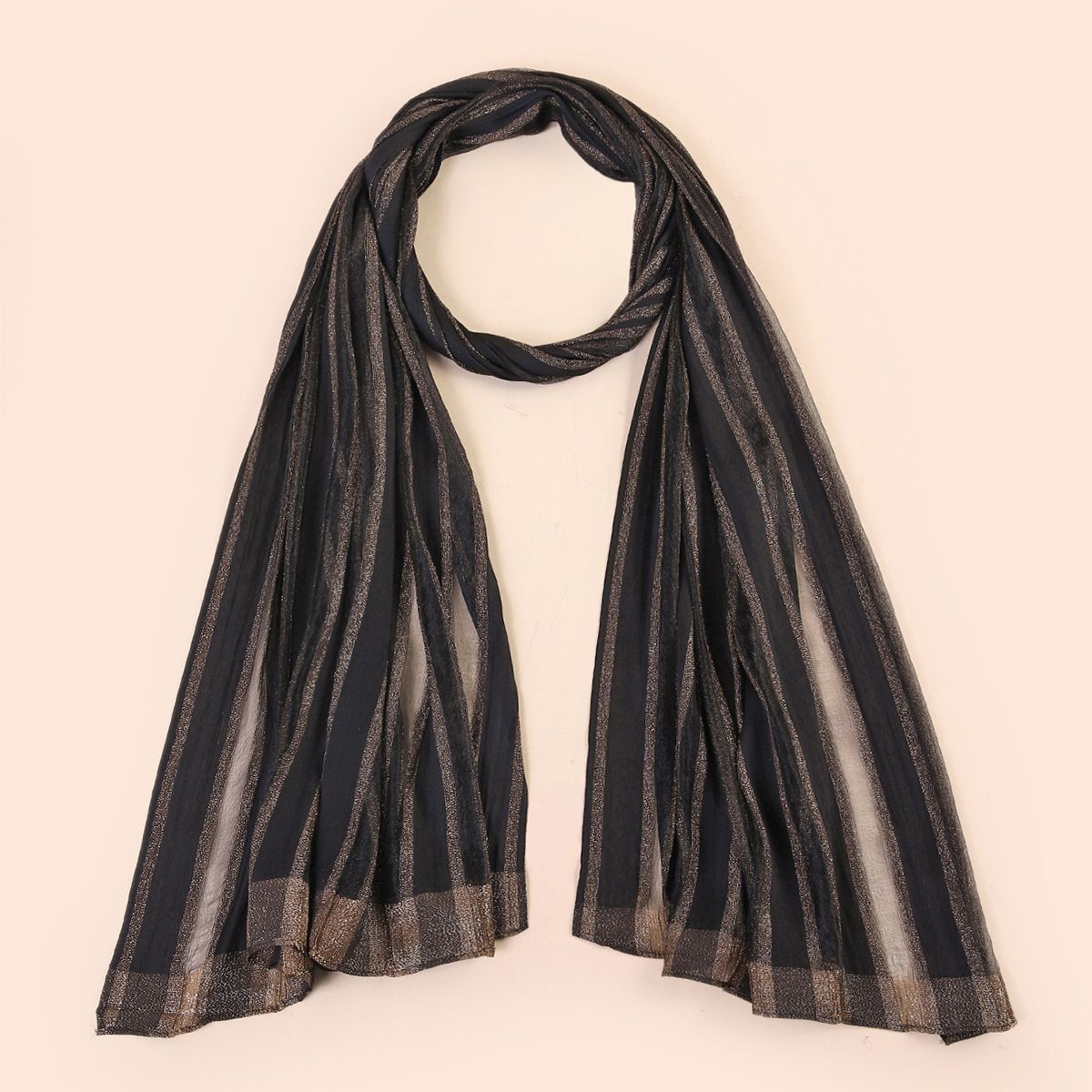 Grey Jacquard Long Hijab Scarf for Women 200x75cm