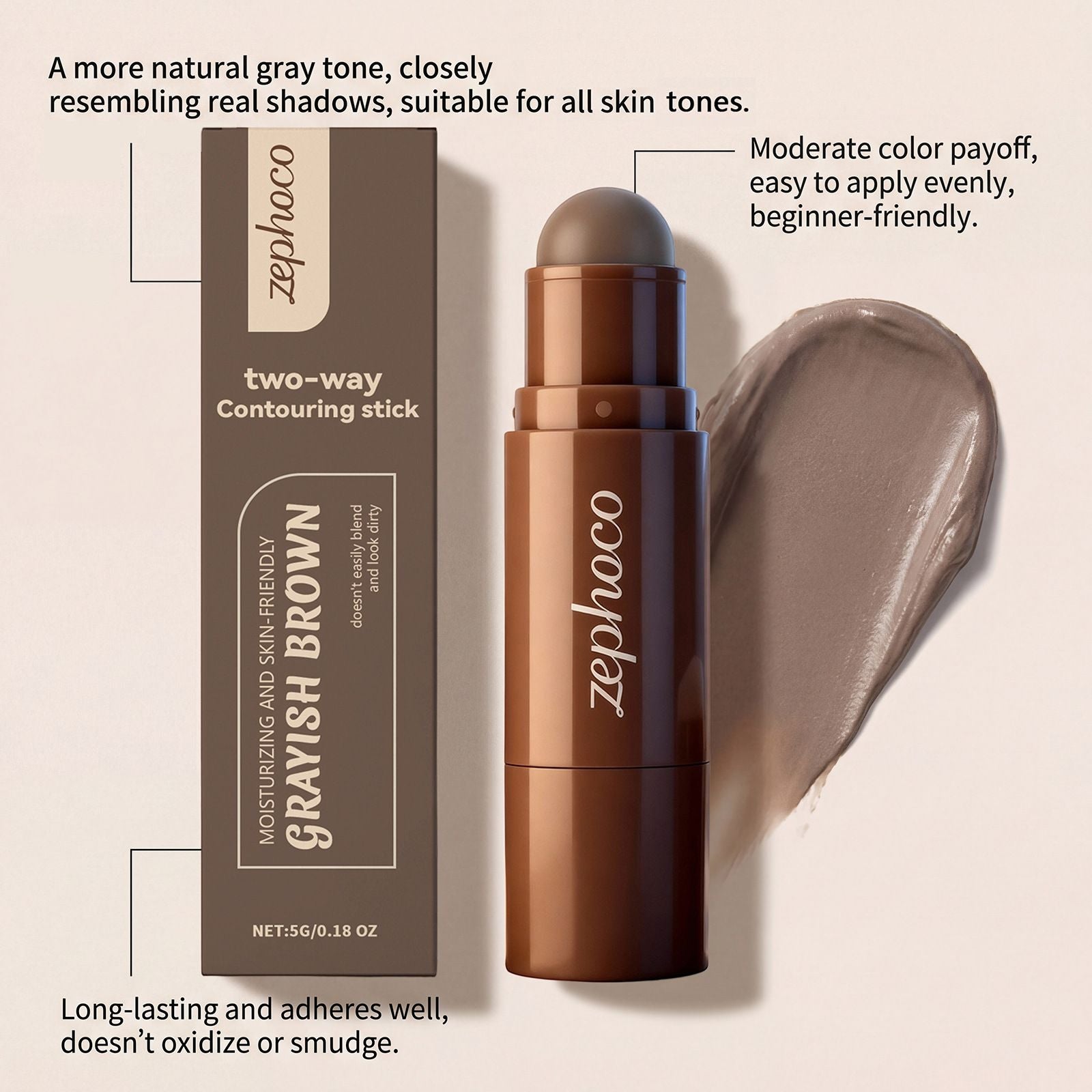 5g Gray Brown Contour Stick with Natural Face Sculpting