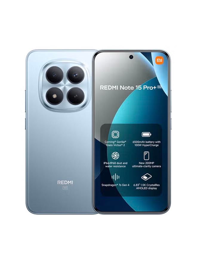 شاومي Redmi Note 15 Pro Plus 5G أزرق جليدي 12 جيجابايت رام 512 جيجابايت