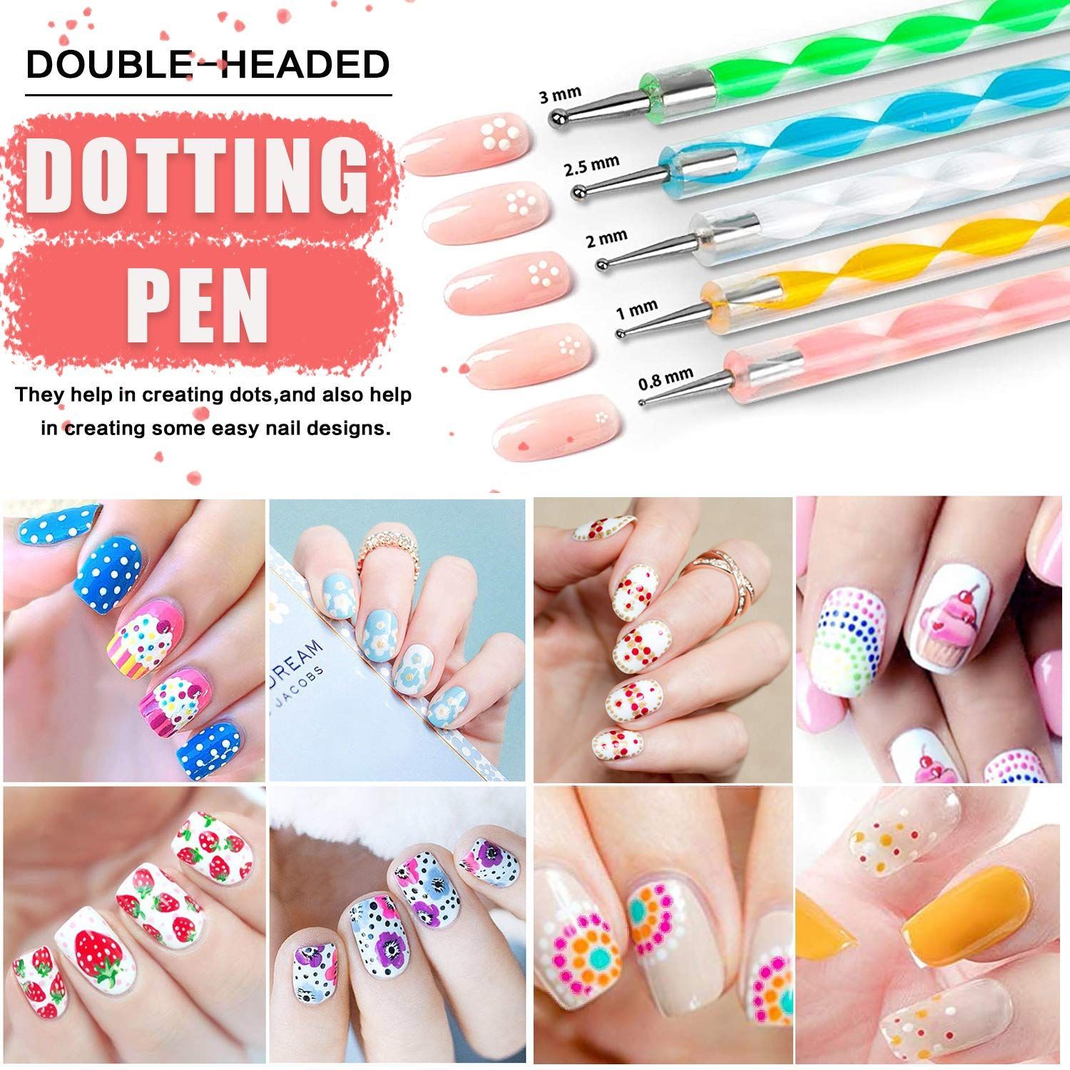 Nail Art Kit Nail Decorations Supplies Nail Art Decals Brushes Rhinestones Dotting Tools