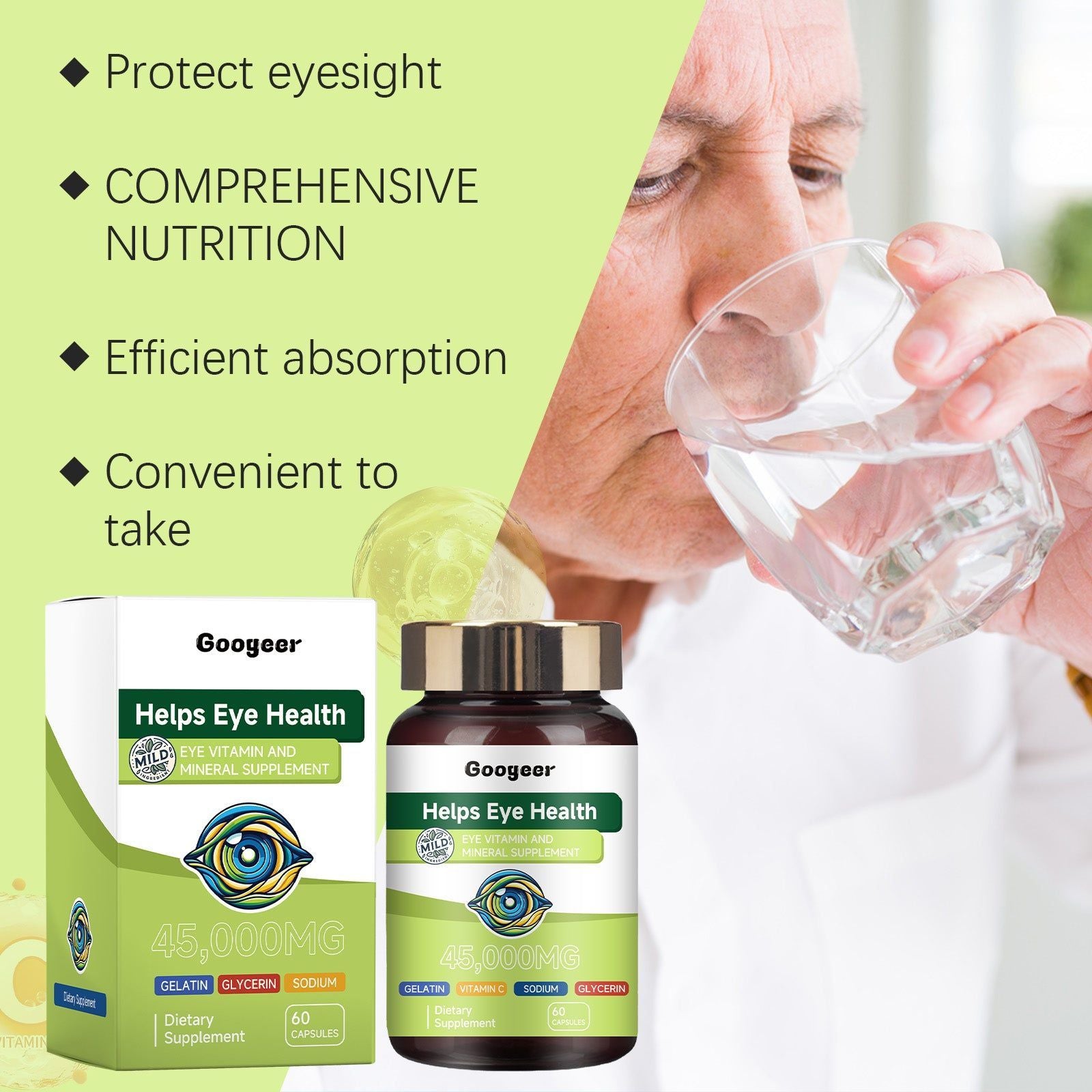 Body Care Vitamin C Mineral Capsules, Eye & Electrolyte Support, Healthy Skin ,60capsules