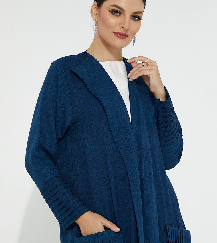 MOiSTREET Dark Blue Louise Crepe Pocket Abaya