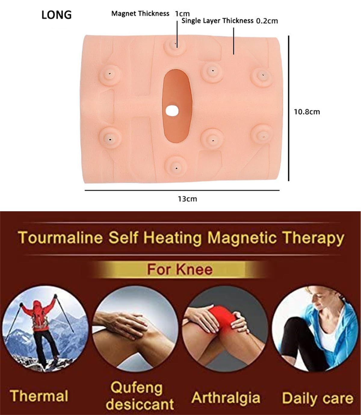 1 Pair Magnetic Knee Brace Silicone Knee Compression Sleeve Support Brace