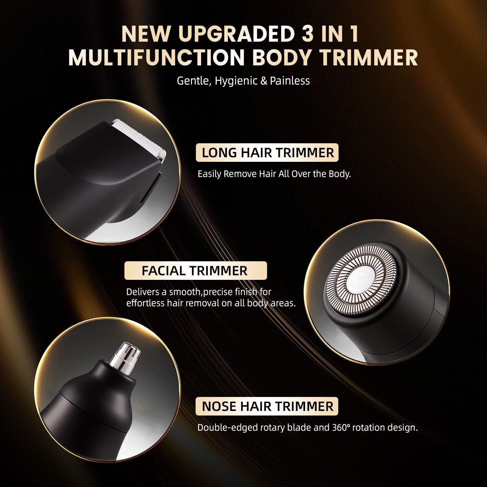 3-in-1 USB Rechargeable Grooming Trimmer Kit