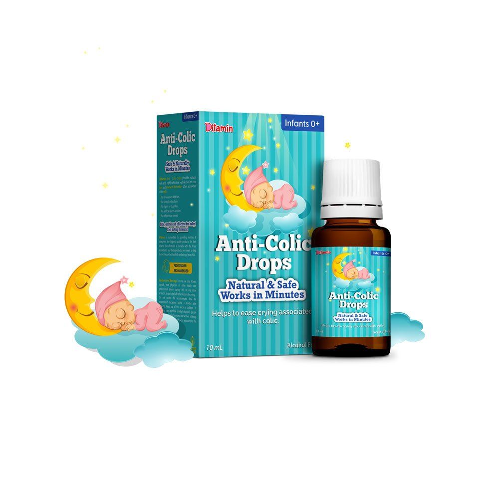 قطرات ديتامين المضادة للمغص للرضع، مكونة من مكونات طبيعية وآمنة لتخفيف الغازات - من عمر شهر فما فوق، 10 مل