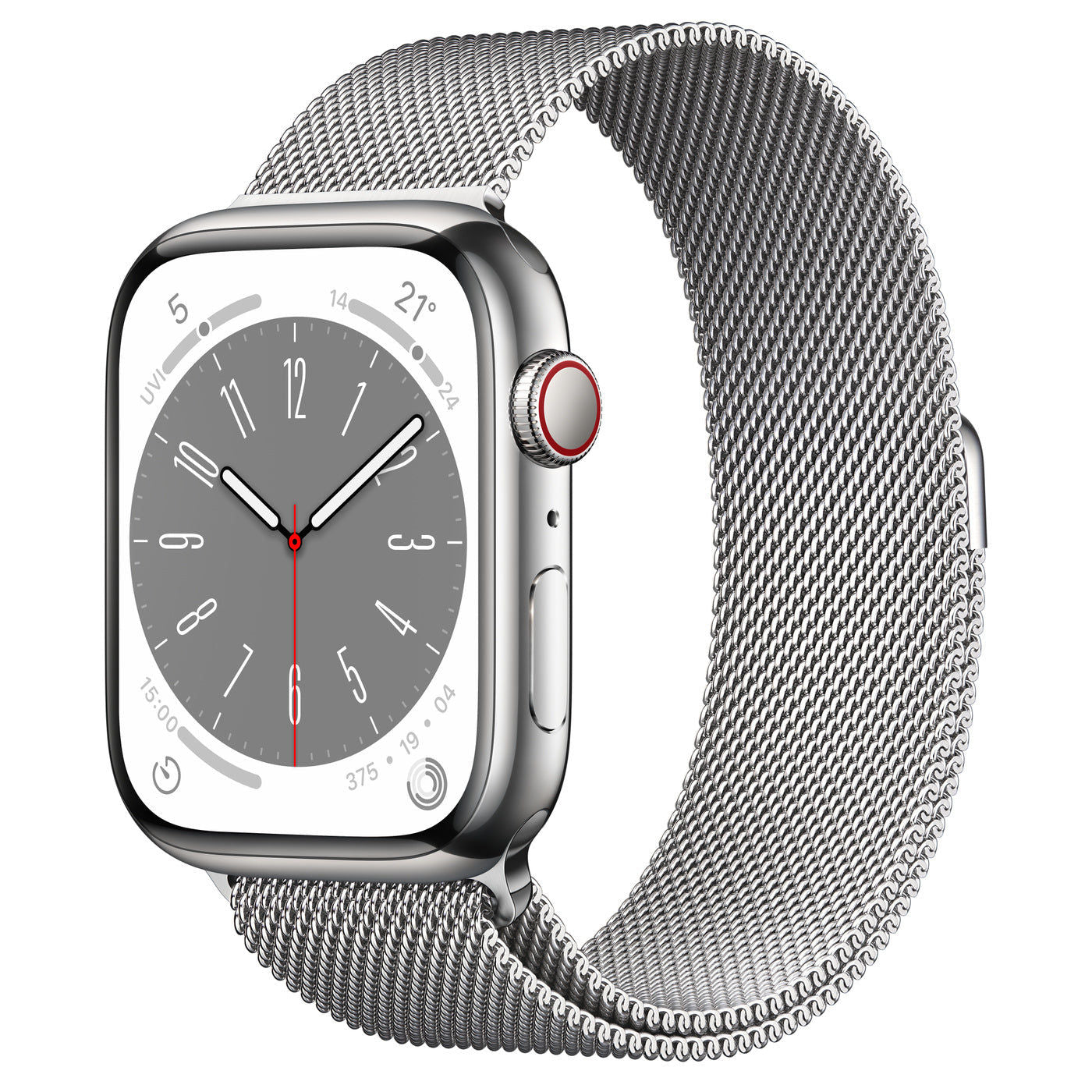 Series 8 GPS + Cellular 45mm Stainless Steel Case with Milanese Loop