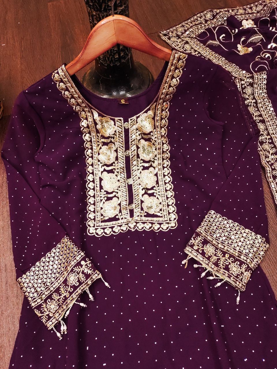 Fab Zone Women’s Designer Embroidered Kurti Suit Stone Work