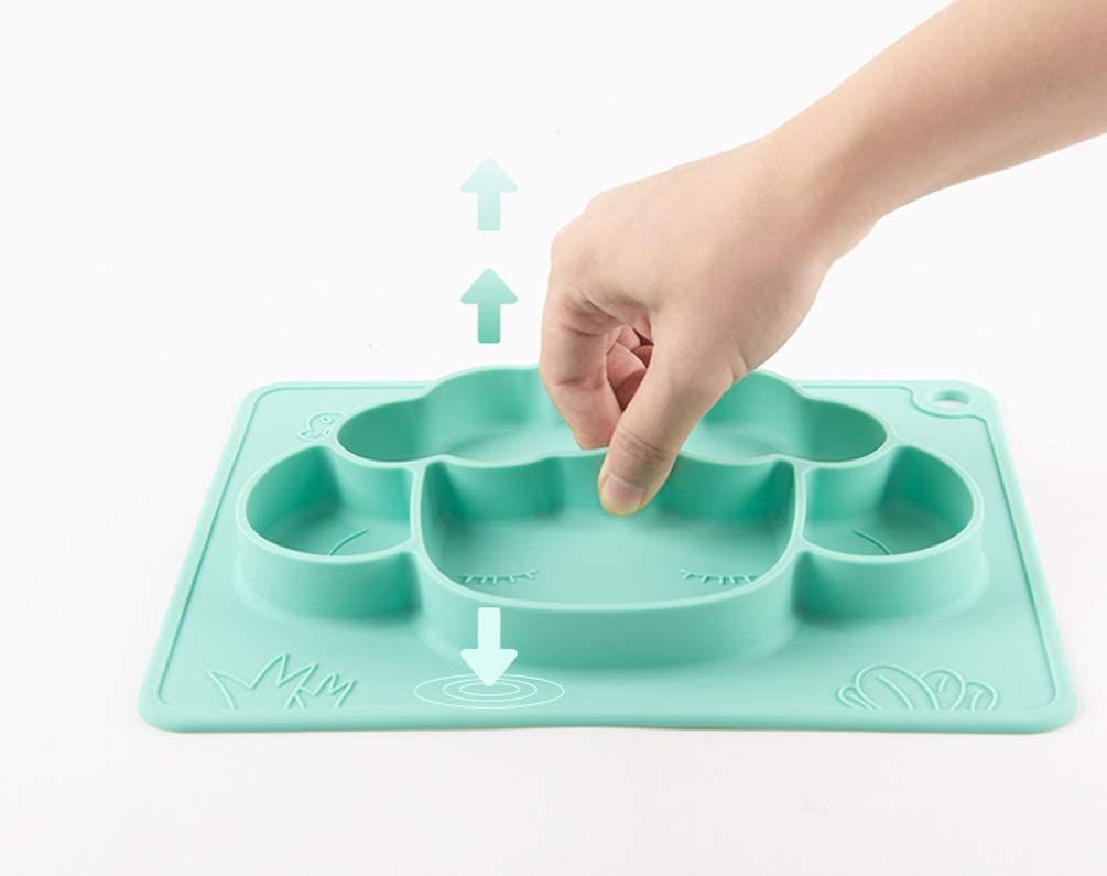 Food Grade Silicone Baby Plate Cartoon Sheep Food Divided Dishes Tableware Feeding Mat
