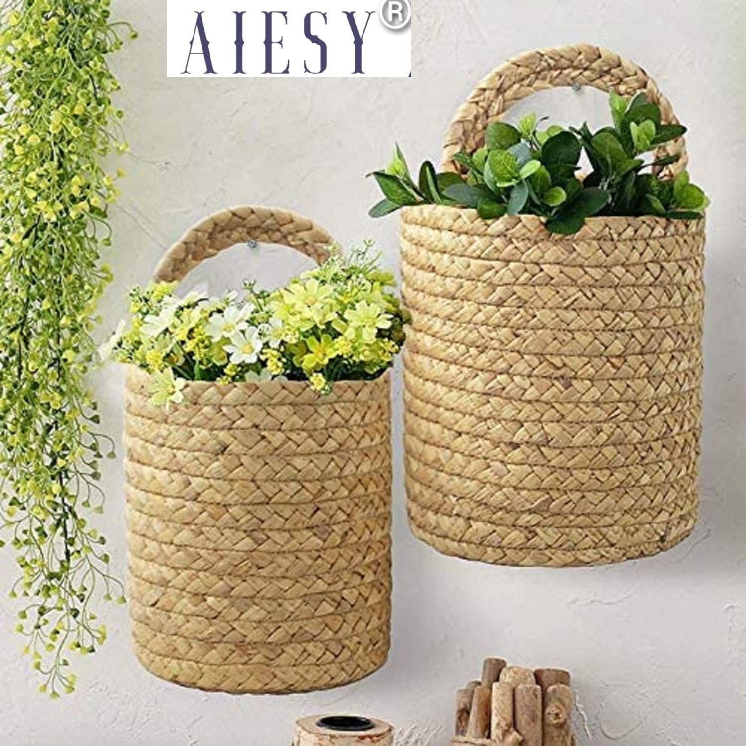AIESY® 2 Pcs Beautiful Handcrafted Decorative Plant Hanging Baskets