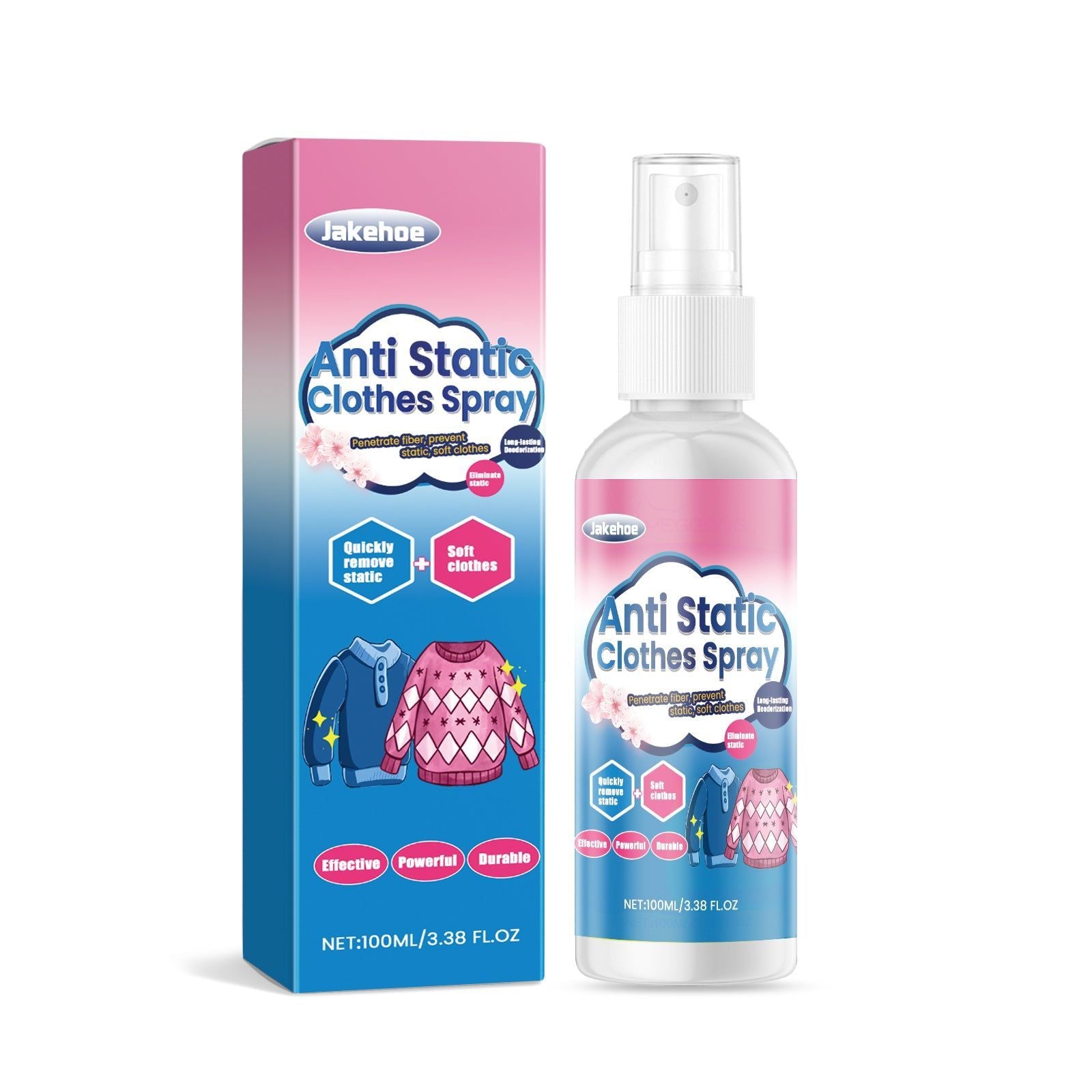 Anti-Static Wrinkle Spray, Soft and Comfortable, Static-Free Clothes, Quick Wrinkle Removal ,100ml