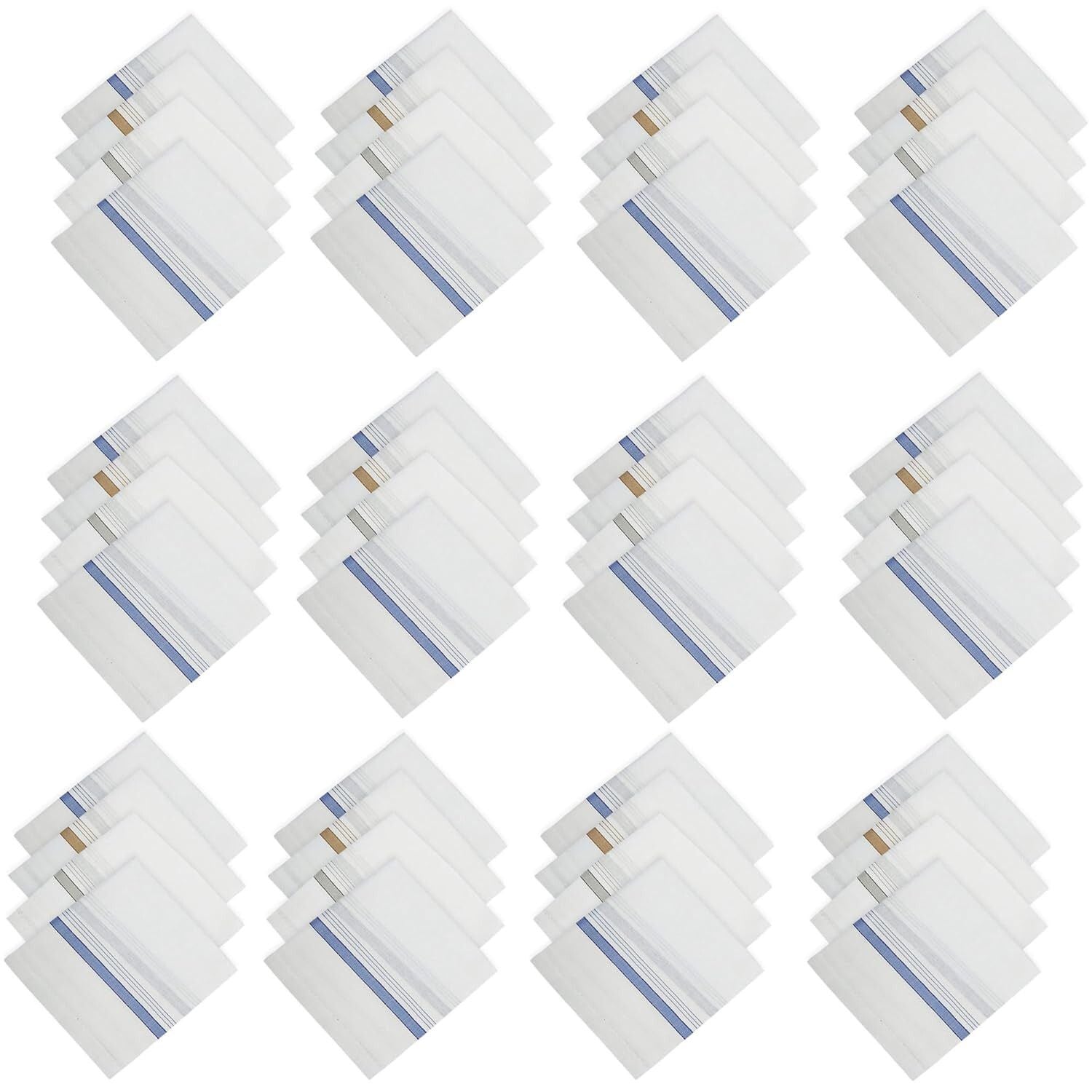 Set of 48 Cotton Hankies for Men Handkerchief Collection