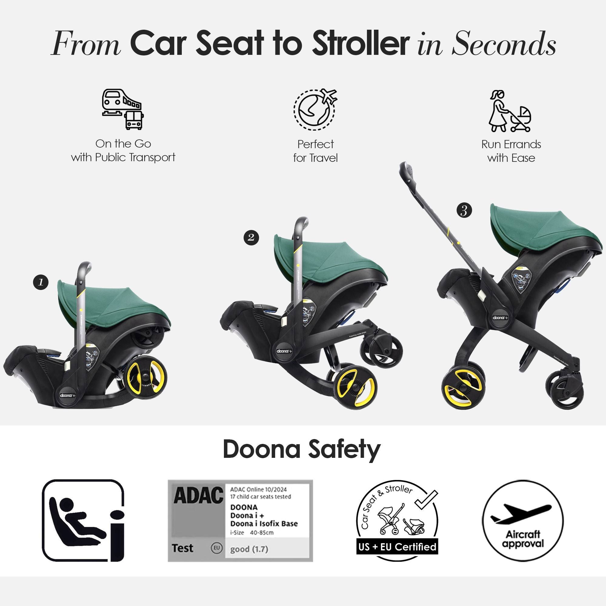 Doona+ Car Seat & Stroller - Racing Green
