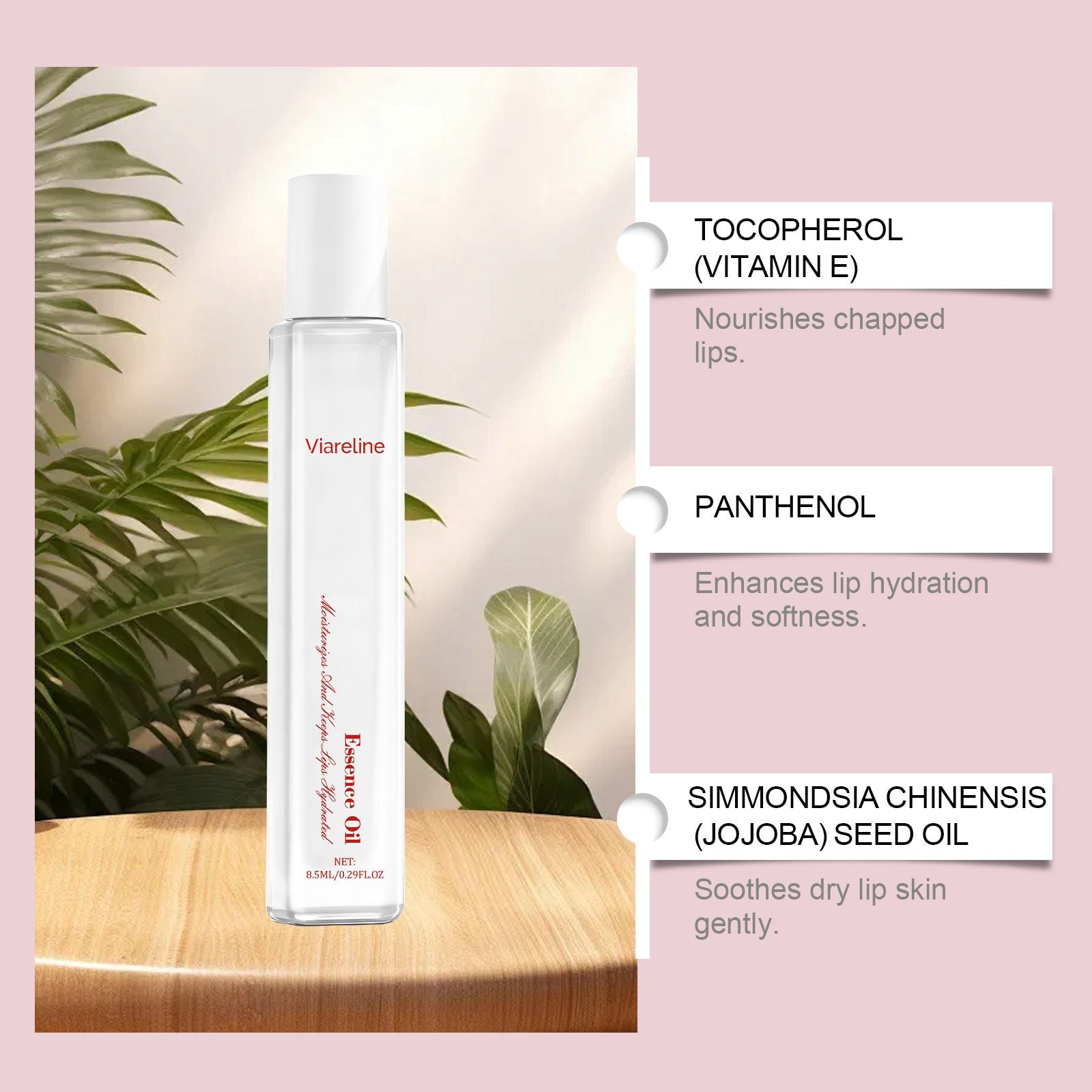 Hydrating Lip Oil Glossy Moisturizing Lip Care 8.5ml