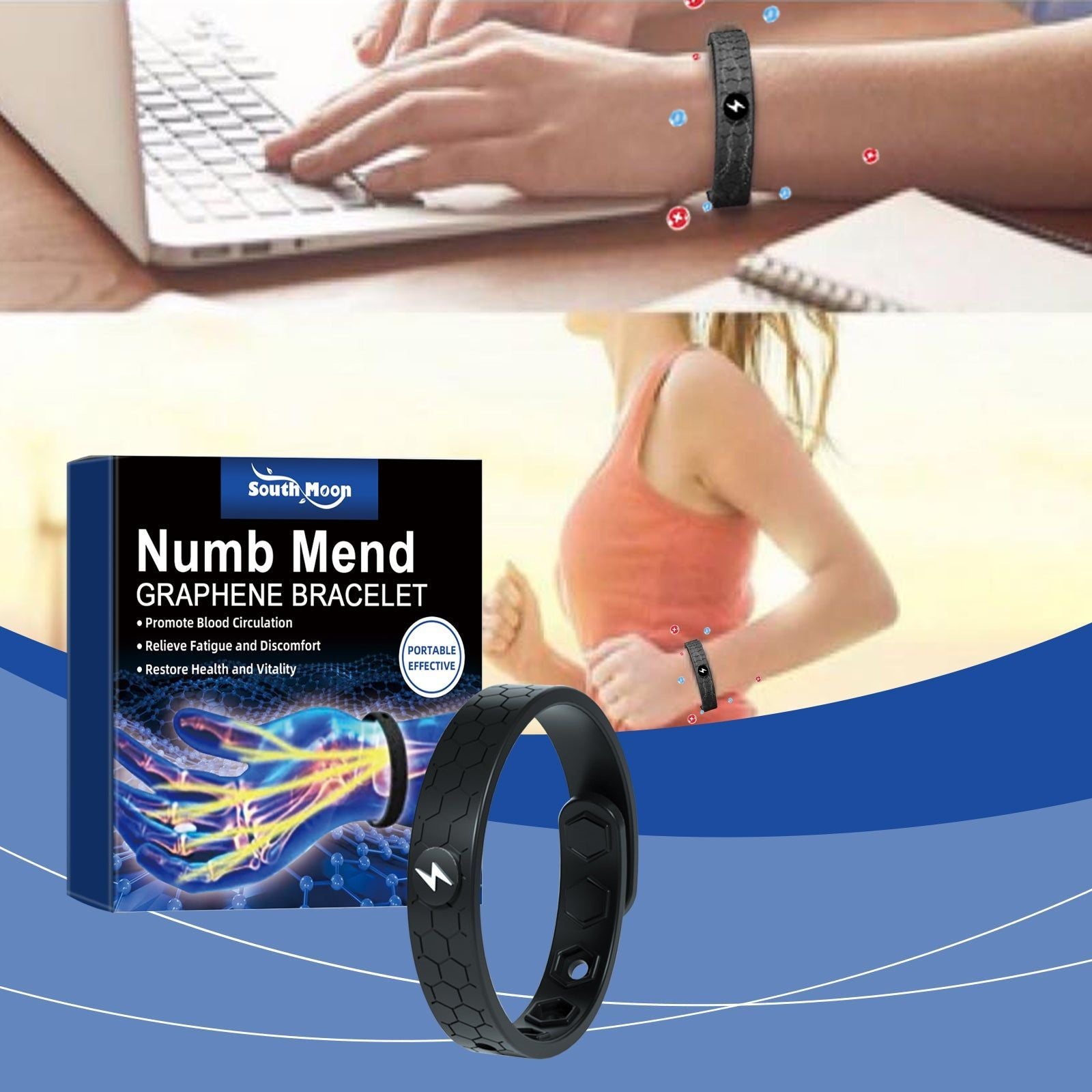 Body Care Bracelet, Anxiety Relief, Blood Circulation, Portable Fashion ,1pcs