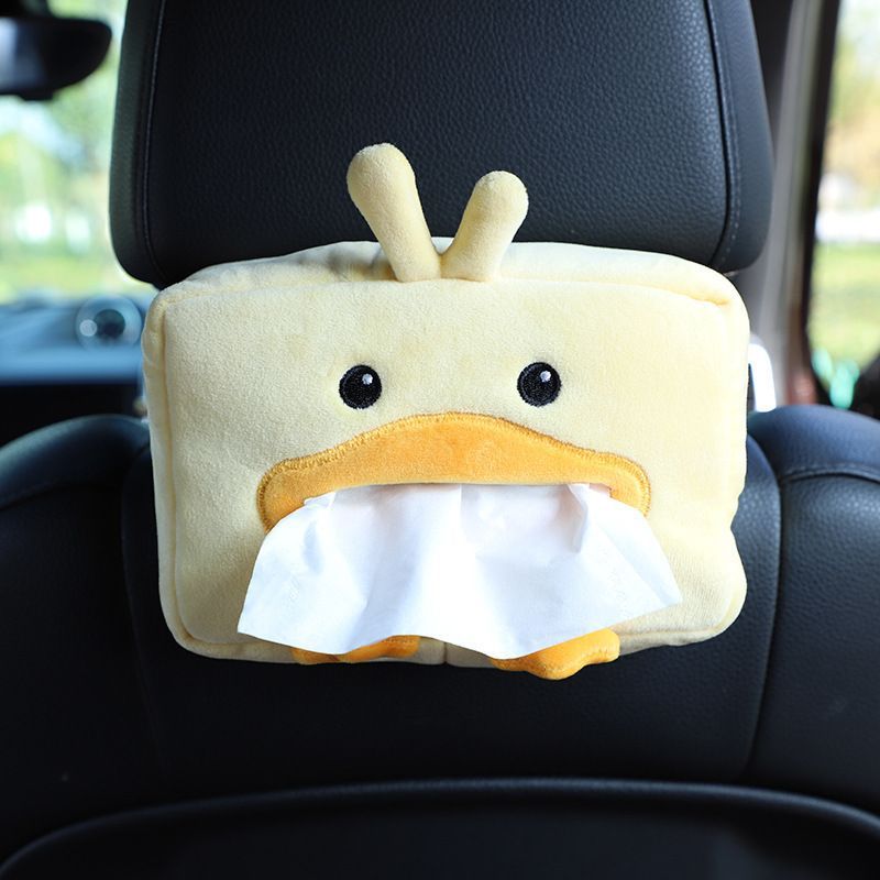 Car Tissue Holder Plush Animal Napkin Dispenser Organizer Auto Interior Accessories